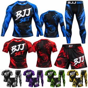 Ensemble de 5 pièces pour hommes, compression, MMA, rashguard, sport, UPF50+, écologique, anti-UV, respirant, séchage rapide, hiver - Product Image 1