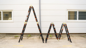 EN131 Aluminum Alloy Folding <b>Ladder</b> Manual Lock Mechanism Hotel Use Telescopic Stair NVLG 300 Lbs Capacity - Product Image 3