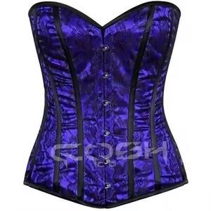 Corset en satin rouge avec superposition de dentelle noire - Product Image 5