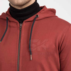 Sudadera con capucha lisa con cremallera completa para hombre, la más vendida, servicio OEM, precio al por mayor, 100% algodón - Product Image 5