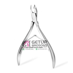Cortauñas profesionales de acero inoxidable plateado para cutículas, herramientas de manicura y pedicura, diseño de logotipo personalizado, calidad de salón, cuidado de belleza. - Product Image 1