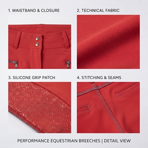 Pantalon d'équitation en tissu respirant avec inserts en microfibre aux genoux, legging d'équitation avec poche en silicone sur le siège - Product Image 6