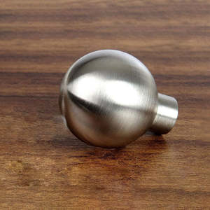 Pomo de Gabinete Moderno en Forma de Bola, Acabado Plateado Cepillado, Pomo de Metal Sólido para Cajones de Cocina, Armarios y Muebles - Product Image 2