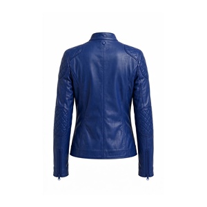Blouson moto en cuir PU personnalisé pour homme, col montant, fermeture éclair, coupe ajustée, couleur unie, manches classiques, idéal pour l'automne - Product Image 2