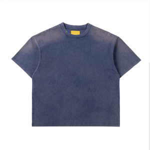 High Quality Acid Washed <b>T</b>-<b>Shirts</b> For Men Custom Logo Pakistan Solid Pattern 180 Grams Fabric Weight Long Length <b>Vintage</b> <b>T</b>-<b>shirt</b> - Product Image 1