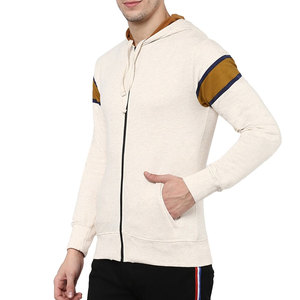 Sweat-shirt à capuche brodé pour homme, couleur unie, coupe classique, en tissu éponge polyester/coton, anti-rétrécissement, avec poche - Product Image 3