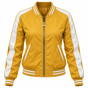 Low MOQ Women's <b>Vintage</b> <b>Bomber</b> <b>Jacket</b> For Sale Wholesale Custom Logo High Quality Ladies <b>Bomber</b> <b>Jacket</b> - Product Image 4