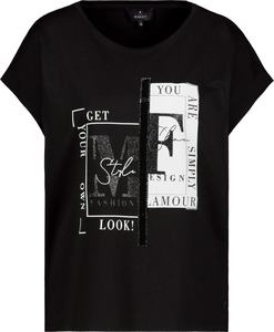 Casual Ladies <b>T</b>-<b>Shirts</b> 100% Cotton with Spandex Deep Round Neck Short Sleeves Anti-Pilling Silk Screen Logo Embroidery Tshirt - Product Image 3