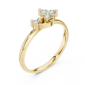 Anillo de oro macizo de 14k para mujer con diseño minimalista, diamante de corte redondo, ideal para regalo, compromiso, aniversario, boda. - Product Image 3