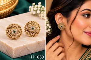 Boucles d'oreilles pendantes ethniques classiques de haute qualité en alliage de zinc plaqué or, zircon taille ovale, imitation perle, pour femme, mode fiançailles - Product Image 3