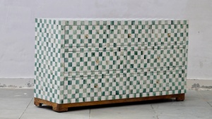 Elegant Bone Inlay Bedroom Cabinet Handmade Wooden Drawer <b>Chest</b> Custom Living Room Cabinet with 4 Drawers Modern Furniture - Product Image 4