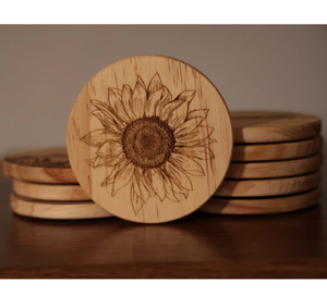 Posavasos de Madera de Primera Calidad, Posavasos de Madera Personalizados al por Mayor, Posavasos de Madera Rústicos Grabados Personalizados - Product Image 4