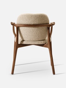 Commercial Grade Solid Wood Dining Chair Upholstered Seat Curved <b>Backrest</b> Durable Hospitality Furniture - Product Image 4