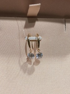 Pendientes de Oro Amarillo de 14K con Diamantes Cultivados en Laboratorio de 0.5CT Cada Uno, Elegantes Pendientes Colgantes de Diamantes para Mujer, Joyería para Uso Diario - Product Image 5