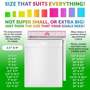 Bollettini bianchi a bolle 6.5X9 pollici Pack 300 buste imbottite autosal-Seal che ammortizzano sacchetti di plastica per la spedizione di bolle per piccoli - Product Image 4
