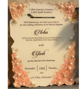 Hot Selling Handmade Creative Epoxy Resin Marriage <b>Wedding</b> Greeting <b>Cards</b> Elegant Colorful Flower Design - Product Image 5