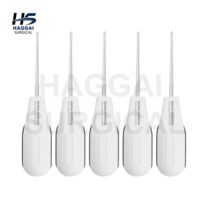 เครื่องมือถอนรากฟัน HAGGAI SURGICAL INTERNATIONAL รุ่น Root Elevator แบบโค้ง ขนาด 3.0 มม. ใบมีดโค้งงอ ด้ามจับซิลิโคนสีขาว ทำจากสแตนเลสสตีล - Product Image 4