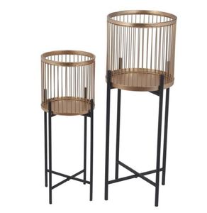Maceta Minimalista de Metal Cromado con Soporte para Plantas Verdes de Interior, Uso en Escritorio - Product Image 3