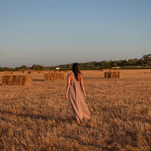 Vestido Maxi Boho de Algodón Crudo para Mujer, Talla Única, Ligero, Corte Holgado y Fluido, Tendencia 2026 - Product Image 1