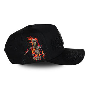 Casquette de baseball Rico Hat Cristo Chrome de qualité supérieure en gros, brodée, 5 panneaux, en daim G5, doublée satin, avec strass - Product Image 3