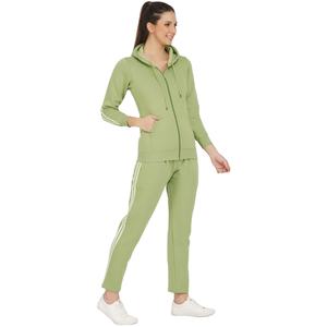 Ensemble de survêtement en molleton personnalisé de haute qualité pour femmes Jogger deux pièces décontracté avec col à capuche pour l'hiver - Product Image 1