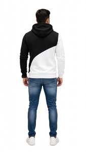 ONETEN APPARELS <b>Men's</b> Color Block <b>Hoodie</b> Plus Size Cotton French Terry Quick Dry Winter Pullover Sweatshirt - Product Image 4