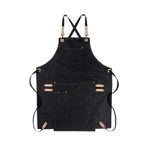 Customized Canvas Barista <b>Apron</b> Unisex Coffee Shop Uniform Adjustable Leather Strap Vest Wholesale Commercial <b>Kitchen</b> - Product Image 4
