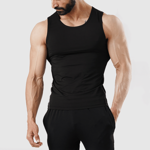 Camisetas sin mangas de poliéster y spandex con logotipo personalizado para hombre, transpirables, de punto, sin mangas, para gimnasio, entrenamiento al aire libre, bordadas. - Product Image 1