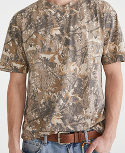 Nouveau T-shirt élégant pour homme à manches courtes imprimé camouflage, col rond, coupe classique, vêtement décontracté, 100% polyester, tissu respirant tissé - Product Image 6