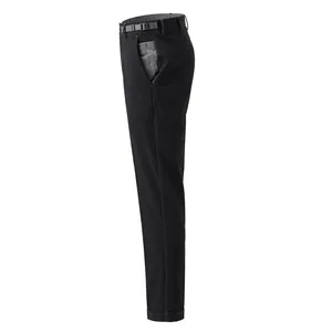 Men's Black Straight Fit Polyester <b>Trousers</b> Mid <b>Elastic</b> <b>Waist</b> Formal Wear Anti-Wrinkle Lightweight Woven Fabric Quick Dry Summer - Product Image 3