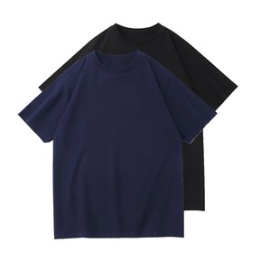 Camiseta de Manga Corta para Hombre, Diseño 2026, Color Azul Marino, Cuello Redondo, 100% Algodón, Corte Ajustado, Estilo Casual, Color Sólido, Tejido de Punto, Tinte Liso - Product Image 1