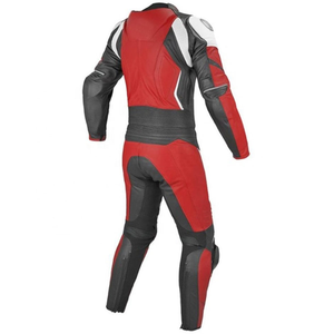 Combinaison de course moto pour homme, manches longues, couleur contrastée noir et rouge, en cuir, coupe-vent, pour toutes les saisons - Product Image 6