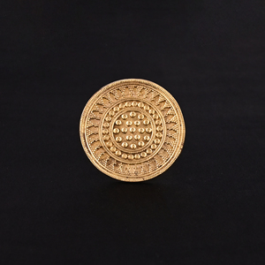 Gold-Plated Brass Intricate Design <b>Circular</b> Trendy Fashion Ring for Women - Product Image 2
