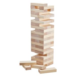 Torre de Madera de Pino Gigante de 60 Bloques con Caja de Almacenamiento y Marcador, Juego de Apilamiento de Madera para Desarrollar Habilidades de Equilibrio - Product Image 4