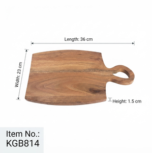 Planche à servir artisanale en bois de manguier 36x23cm, planche à découper en bois, plateau à fromage et charcuterie avec poignée - Product Image 5