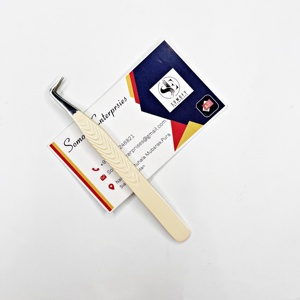 Somofy Enterprises Custom Logo 90 Degree Slim Boot Shape Japanese Solid Stainless Steel Fine Durable 10mm Length Volume Tweezers - Product Image 1
