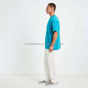 เสื้อยืดโอเวอร์ไซส์ผู้ชาย ผ้าฝ้าย 100% 250 GSM สีดำเข้ม สไตล์ฮิปฮอป สตรีทแวร์ ปักลายได้ตามสั่ง เสื้อยืดปรับแต่งได้ - Product Image 4