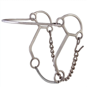 Hilason Western Horse Mouth Gag Nose Jim Warner Hackamore Bit Smooth Mouthpiece Stainless Steel Instrument Set - Product Image 1