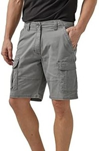 Shorts cargo gris pour homme de haute qualité, taille mi-haute, couleur unie, en toile respirante, style décontracté Bermuda, avec braguette boutonnée et poches - Product Image 6