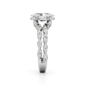 Oval Cut Diamond Engagement <b>Ring</b> Women's White Gold Classic Prong Center Stone - Product Image 2