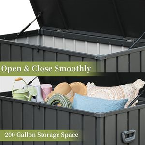 Contenitore da Esterno Impermeabile da 200 Galloni, Grande Box Portaoggetti per Patio con Serratura, per Cuscini, Copricuscini e Attrezzi da Giardino - Product Image 2