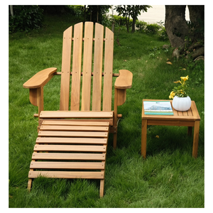 Silla de Jardín Plegable de Espuma o Algodón, Moderna, de Acacia para Interiores y Exteriores, Muebles Minh Phuoc, Silla Adirondack con Reposapiés - Product Image 1