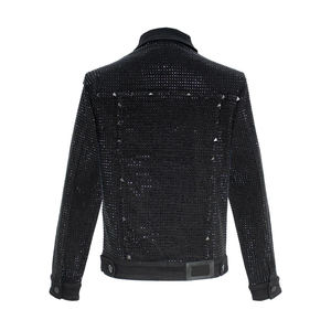 Best Price Custom 100% Cotton Men's Denim <b>Rhinestone</b> <b>Jacket</b> High Quality Windproof Breathable Men's Denim <b>Rhinestone</b> <b>Jacket</b> - Product Image 2