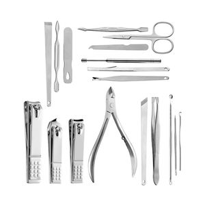 Set de Manicura de 12 Piezas, Kit de Pedicura Profesional, Herramientas de Acero Inoxidable, Estuche con Cierre de Tela Rosa, Set de Cuidado Facial, de Manos y Pies - Product Image 2