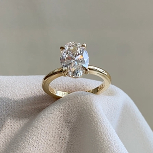 1.50 Carat Oval Cut Lab Grown Diamond <b>Solitaire</b> Engagement <b>Ring</b> 14K Gold IGI Certified D E VVS VS Custom Gold Bridal <b>Ring</b> - Product Image 3