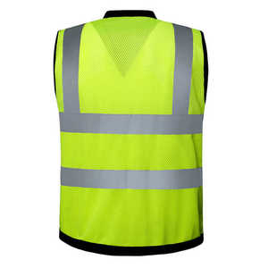 Patchwork High Visibility Custom Logo Men's Industrial Construction Surveyor Protective Reflective security Vest With Pockets - Product Image 2
