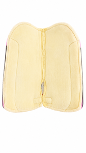 Tapis de selle rose polyvalent avec bordure marron et doublure en polaire pour l'équitation - Product Image 3