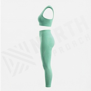 Leggings de yoga sans couture pour femme, avec logo personnalisé, élastiques, pour la gym, l'entraînement, le fitness, les mouvements sportifs et les vêtements de sport - Product Image 3
