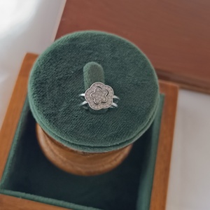 Anillos de Plata de Ley 925 con Racimo de Flores y Halo de Diamantes, Anillos de Piedras Preciosas Bonitos para Mujer, Uso Diario, Regalo de Boda, Compromiso, Fiesta, Joyería Fina - Product Image 5