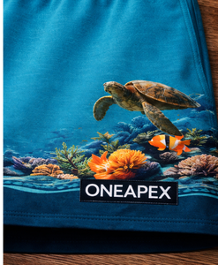 Shorts de baño Ocean Life para hombre – Shorts de baño de secado rápido con estampado de tortuga de arrecife de coral - Product Image 5